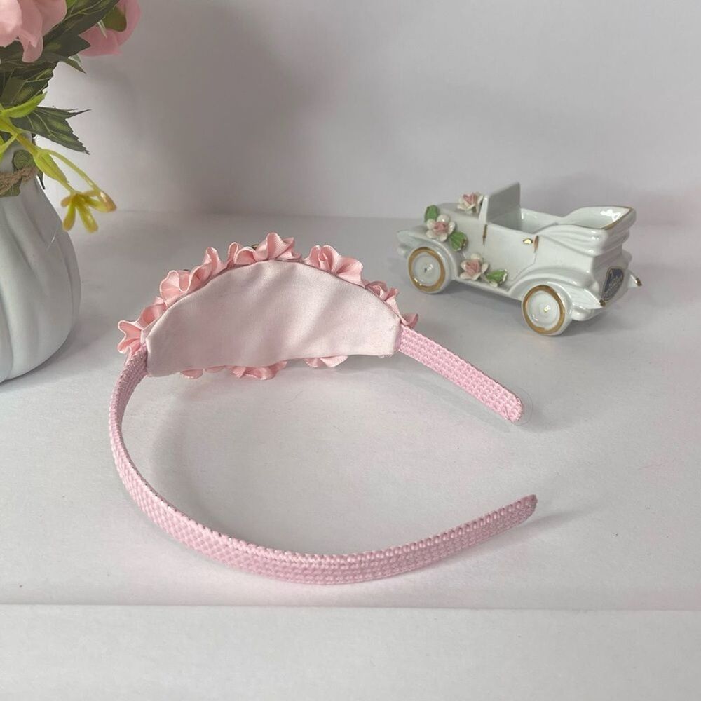 New Girls Pink Hairband head bands embellished handmade - Picture 5 of 16